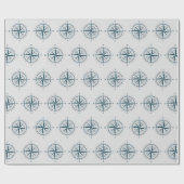 Nautischer Kompass auf Grau Geschenkpapier (Flach)