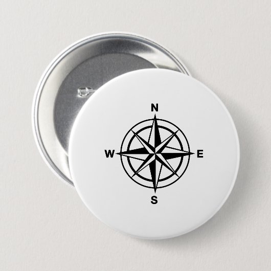 Nautischer Kompass Button (Vorne & Hinten)