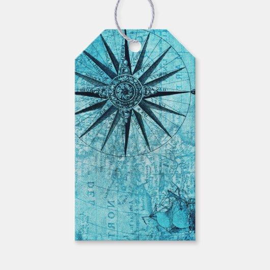 Nautischer Kompass Geschenkanhänger (Vorderseite)