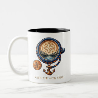 Nautischer Kompass-Kaffeebecher Abenteuer-Geschenk Zweifarbige Tasse
