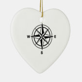 Nautischer Kompass Keramik Ornament (Rechts)