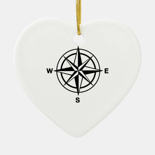 Nautischer Kompass Keramik Ornament (Vorne)