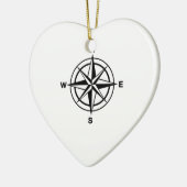Nautischer Kompass Keramik Ornament (Links)