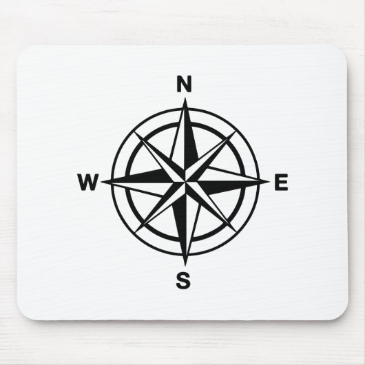 Nautischer Kompass Mousepad (Vorne)