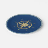 Nautischer Kompass Pappteller (Schrägansicht)