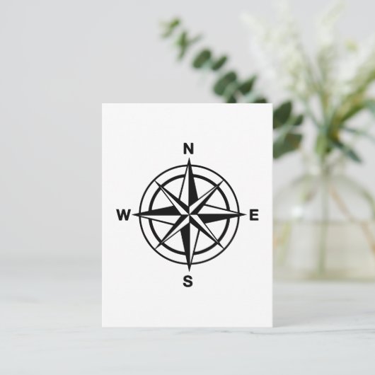 Nautischer Kompass Postkarte (Stehend Vorderseite)