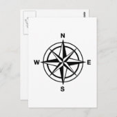 Nautischer Kompass Postkarte (Vorne/Hinten)