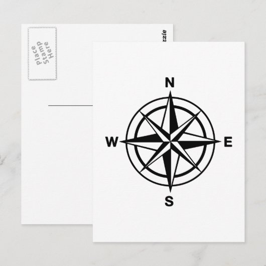 Nautischer Kompass Postkarte (Vorne/Hinten)