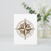 Nautischer Kompass Postkarte (Stehend Vorderseite)