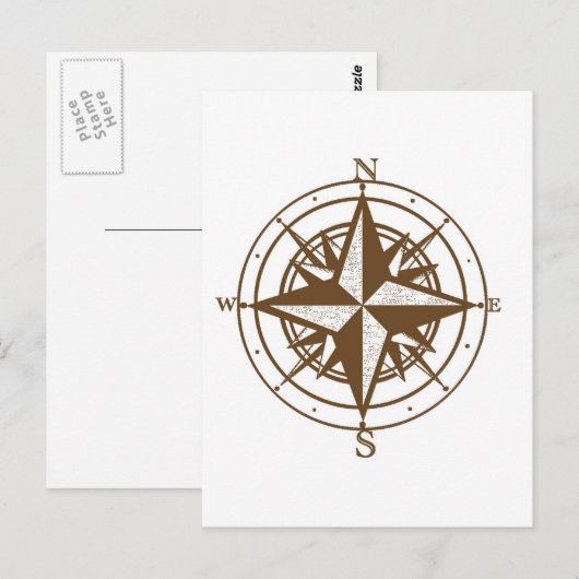 Nautischer Kompass Postkarte (Vorne/Hinten)