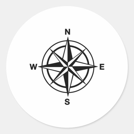 Nautischer Kompass Runder Aufkleber (Vorderseite)