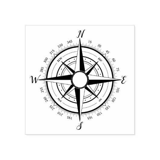 Nautischer Kompass, Schiffskompass, Seamanenkompas Gummistempel (Prägung)