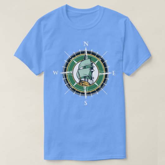 Nautischer Kompass T-Shirt (Design vorne)