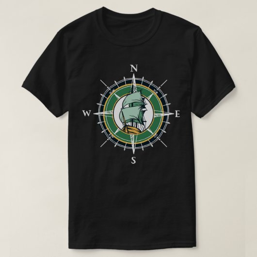 Nautischer Kompass T-Shirt (Design vorne)