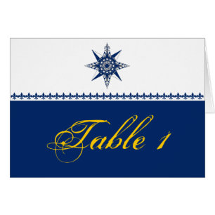 Nautischer Kompassrose Navy Hochzeit Tischnummer