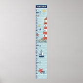 Nautischer Leuchtturm & Seestern Wachstumsdiagramm Poster (Vorne)