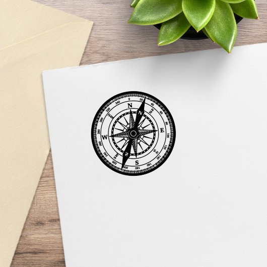 Nautischer Navigationskompass 1x1 Gummistempel