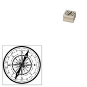 Nautischer Navigationskompass 1x1 Gummistempel (Stempel)