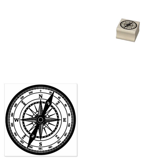 Nautischer Navigationskompass 1x1 Gummistempel (Stempel)