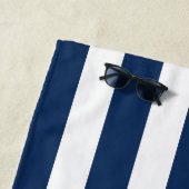 Nautischer Navy Blue & White Strip Individuelle Na Strandtuch (Beispiel)
