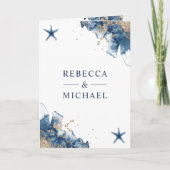 Nautischer Navy Seestern Alles in Einem QR-Code Ho Einladung (Vorderseite)
