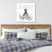 Nautischer Oktopus Kraken ein glattes Meer nie gem Leinwanddruck (Insitu (Schlafzimmer))
