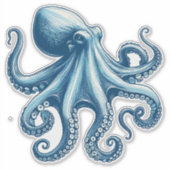 Nautischer Oktopus, kundenspezifisch geschnitten V Aufkleber (Vorderseite)