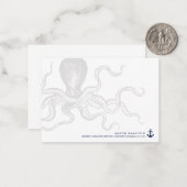 Nautischer Oktopus mit Anker | Anmerkung Mitteilungskarte (Vorderseite/Rückseite Beispiel)