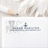 Nautischer Oktopus mit Anker | RÜCKSENDEADRESSE (Insitu)