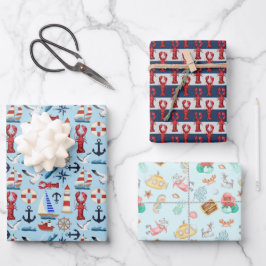 Nautischer Ozean Geschenkpapier Set