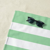 Nautischer Personalisierter Name Navy Green Stripi Strandtuch (Beispiel)