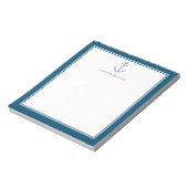 Nautischer Personalisierter Notepad, Blue Anchor Notizblock (Rotiert)