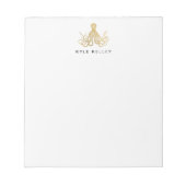 Nautischer Personalisierter Notepad, Gold Octocpus Notizblock (Vorderseite)