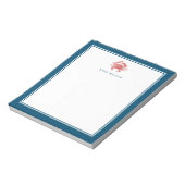 Nautischer Personalisierter Notepad, Roter Krab Notizblock (Rotiert)
