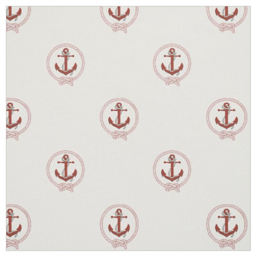 Nautischer Rostanker/Rotnaht-Knoten Stoff (Muster)