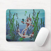 Nautischer rostiger grauer Anker/Algen/Muscheln/Se Mousepad (Mit Mouse)