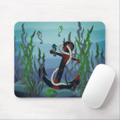 Nautischer rostiger schwarzer Anker/Algen/Muschel/ Mousepad (Mit Mouse)