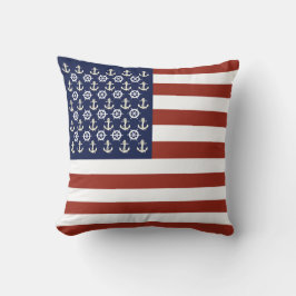 Nautischer Schiffsanker/Rad/Streifen der amerikani Kissen