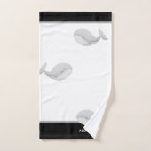 Nautischer Schwarz-weißer und Grauwal Badhandtuch Set (Handtuch)