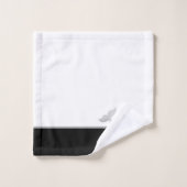 Nautischer Schwarz-weißer und Grauwal Badhandtuch Set (Waschlappen)