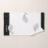 Nautischer Schwarz-weißer und Grauwal Badhandtuch Set (Handtuch)