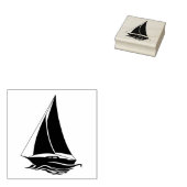 Nautischer schwarzer Anker/Segelboot Silhouette au Gummistempel (Stempel)