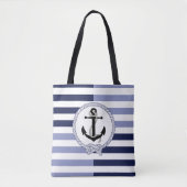 Nautischer schwarzer Schiffsanker, marineblauer St Tasche (Vorderseite)