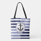 Nautischer schwarzer Schiffsanker, marineblauer St Tasche (Rückseite)