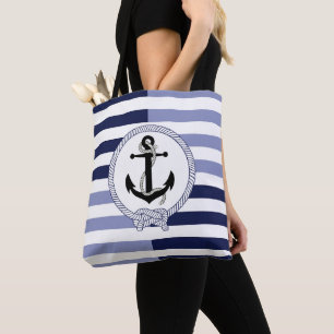 Nautischer schwarzer Schiffsanker, marineblauer St Tasche