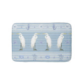 Nautischer Seeschildkröte-Seepferdchen n Silberrei Badematte (Vorderseite)