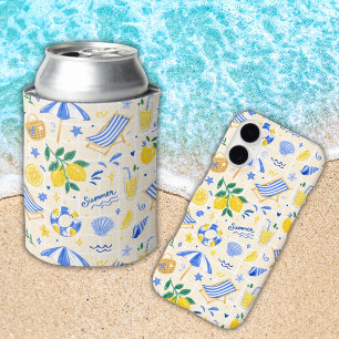 Nautischer Sommer Lemon Cute Dosenkühler