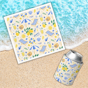 Nautischer Sommer Lemon Cute  Serviette