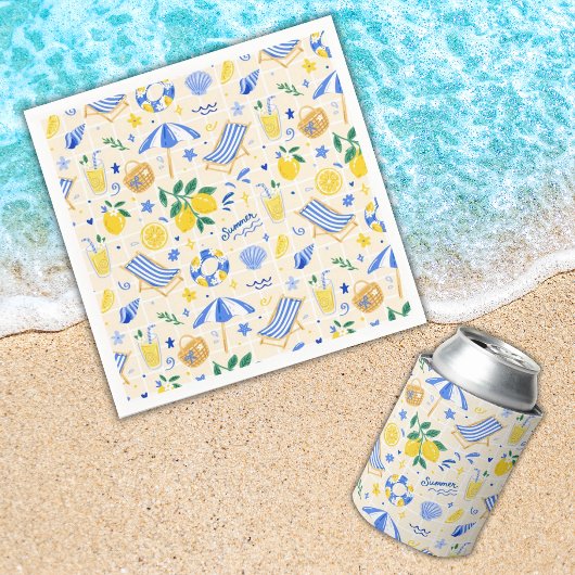 Nautischer Sommer Lemon Cute Serviette