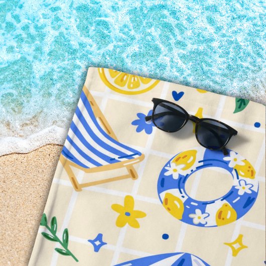 Nautischer Sommer Lemon Cute Strandtuch